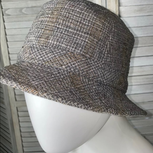 London Fog Tan Tweed Fedora Hat 
